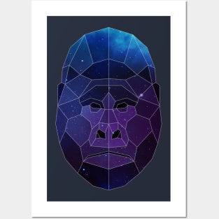 Galaxy Gorilla Geometric Animal Posters and Art